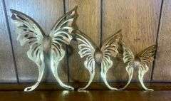 3 Midcentury Modern Wall Brass Butterflies