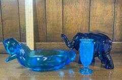 Blue Tiara Glass Lot