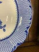 Antique Cauldon Ruskin Blue and White China platter serving plate