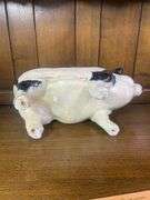 Two  Oversized Vintage Chalkware Piggy Banks