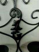 Two Black Wrought Iron Candle Holder Wall Scones