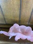 Blue & Pink Tiara Glass Elephants & a Hobnail Trinket Box