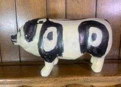 Two  Oversized Vintage Chalkware Piggy Banks