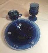 Tiara Kings Crown Cobalt Blue Plate set