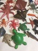 60+ Very Clean Plastic Sea Creatures & box of Sharks