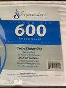Impressions Single Ply 600 Thread Count Twin Sheets Set