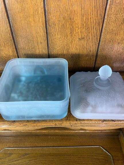Blue Frosted Honeycomb Dish & Premier Blue Lotus Lily Bowl