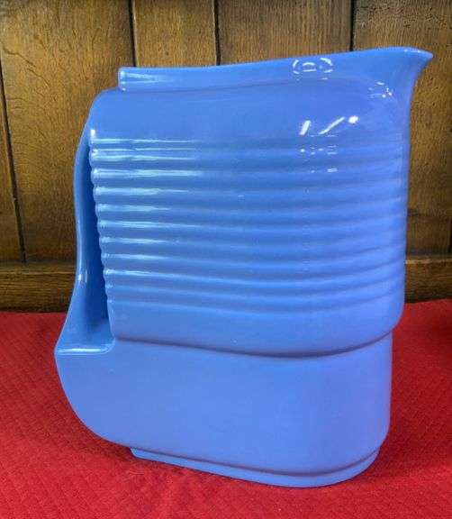 Rare Vintage Hall China Co. Blue Pitcher Made Exclusively For Westinghouse