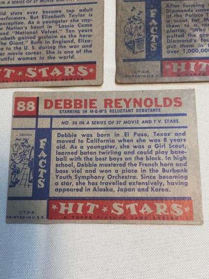 Vintage Hit Stars trading Cards