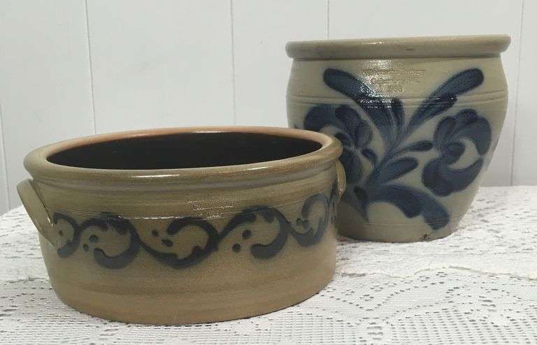Two 1988 Winsconsin Pottery Salt Glazed Pottery
