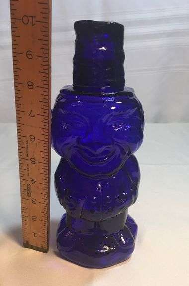 Very Rare, Tiara Indiana  Glass Mountaineer Cobalt Blue Water Carafe 10” Tall