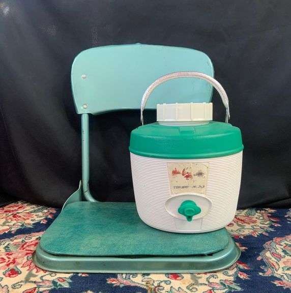 Vintage Stadium Seat & Vintage Coleman Thermos Gallon Water Jug