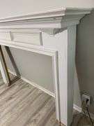 White Wooden Mantle  75”W x 53”H x 14”D