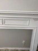 White Wooden Mantle  75”W x 53”H x 14”D