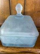 Blue Frosted Honeycomb Dish & Premier Blue Lotus Lily Bowl