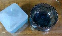 Blue Frosted Honeycomb Dish & Premier Blue Lotus Lily Bowl