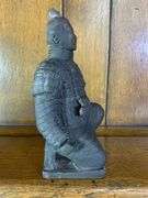 Chinese Mud Warrior Figurine, Budda Figurine, 3 Cloisonné Shakers & Two Salt Seller