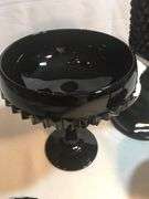 3 PCs. Black Diamond Point Tiara Indiana Glass