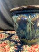 Two Large Blue Glazed Planter 15”