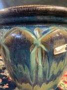 Two Large Blue Glazed Planter 15”