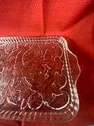 Clear Tiara Glass Sheet Cake Plate, Gold Wired Tree & 12 Vintage Fragrances
