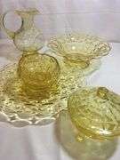 5 pcs. Vintage "Tiara" Yellow Mist Constellation Pattern Pedestal Centerpiece Bowl 12" | eBay