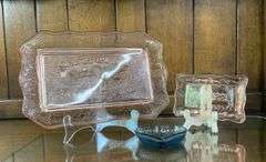 Pink Tiara Glass Bread Plate,