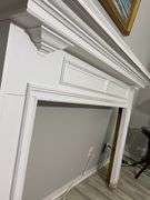 White Wooden Mantle  75”W x 53”H x 14”D