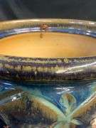 Two Large Blue Glazed Planter 15”