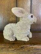 Two Resin Rabbit Figurines, Two Metal Leaf Candle Holder & Glazed Ginger Jar