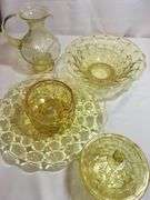 5 pcs. Vintage "Tiara" Yellow Mist Constellation Pattern Pedestal Centerpiece Bowl 12" | eBay