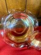 Vintage 1950s Jeanette Marigold Carnival Glass Deer Fawn Vanity Trinket Dish & Two Marigold Bowls