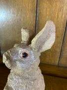 Two Resin Rabbit Figurines, Two Metal Leaf Candle Holder & Glazed Ginger Jar