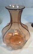 Large Vintage Glass, Ceramic Favorites, Red Amberina  glass basket, Green Fairy Light