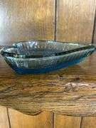 Pink Tiara Glass Bread Dish, Pink & Blue Butter Dishes & a Blue Heart Dish