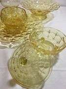 5 pcs. Vintage "Tiara" Yellow Mist Constellation Pattern Pedestal Centerpiece Bowl 12" | eBay