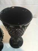 3 PCs. Black Diamond Point Tiara Indiana Glass
