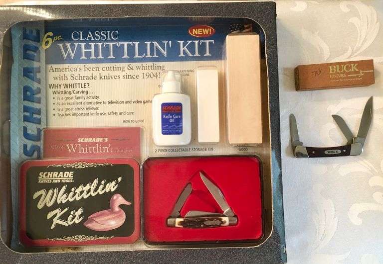 Vintage 6 pc. Whittlin’ Kit & Vintage Rare Buck Knife Colt #703