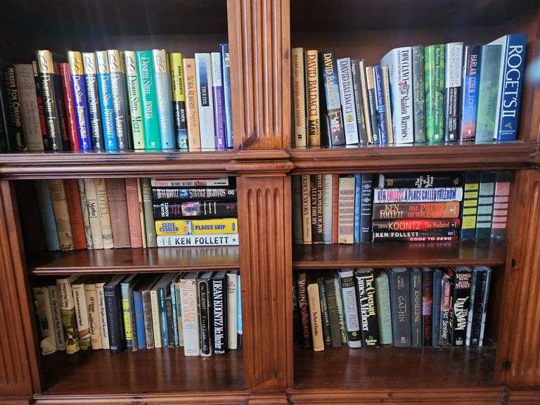 3 Shelf Lot of Books - Danielle Steel, David Baldacci, Clive Cussler, Ken Follet, Dean Koontz and Ot