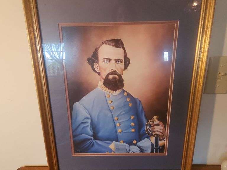 Nathan Bedford Forrest Framed Civil War Print 18x22