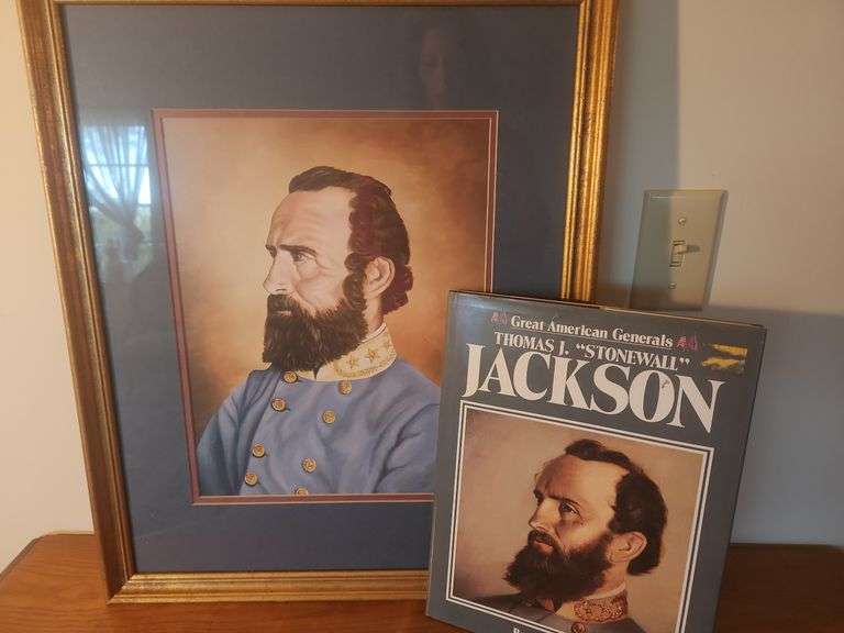 Stonewall Jackson Framed Print and Book - 18"x22"
