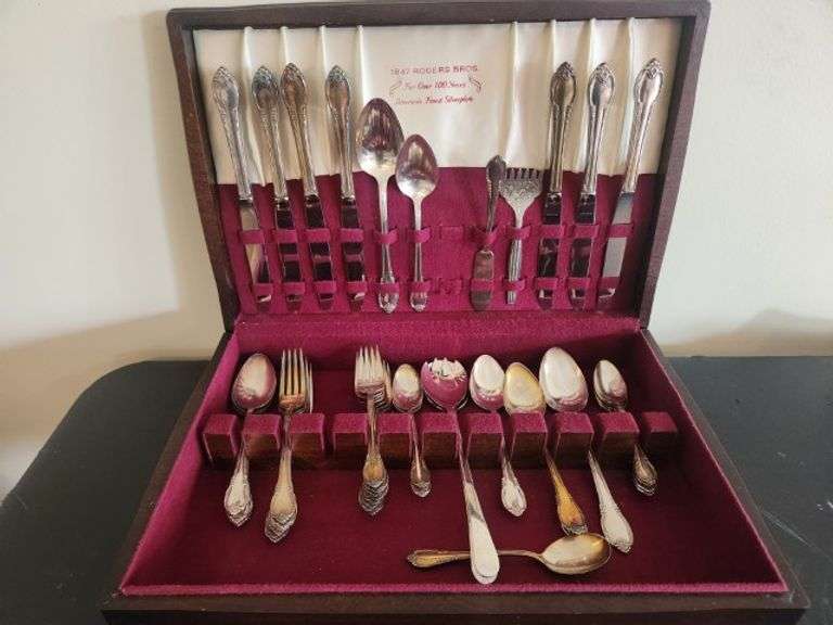 Silver Plated Utensils and Chest