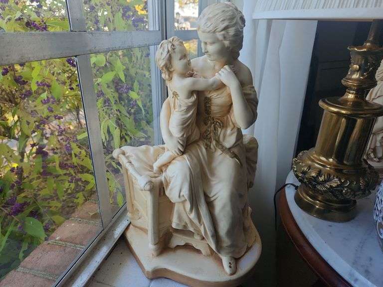 Vintage Artistic Royal Krafts Loving Mother and Child Figurine - 3 16" Tall x 11" Wide