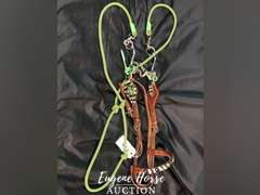 Lime zebra pony bridle