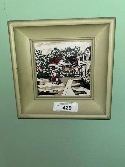 Duze signed painted tiles