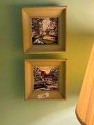 Duze signed hand painted tiles framed