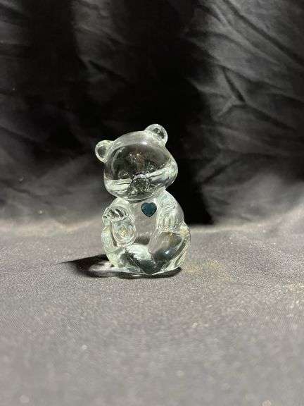 Vintage Fenton glass birthstone bear