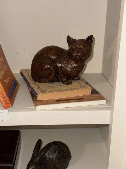 Christian Books & Cat Figurine