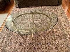 Brass and glass coffee table