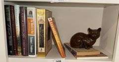 Christian Books & Cat Figurine